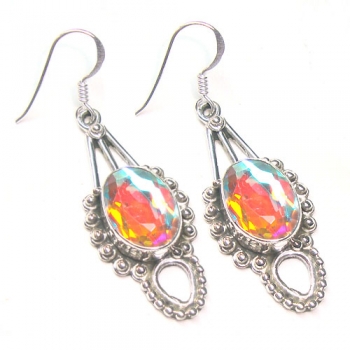 925 sterling silver mercury mystic topaz top design fashion earrings